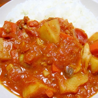 簡単トマトキーマカレー